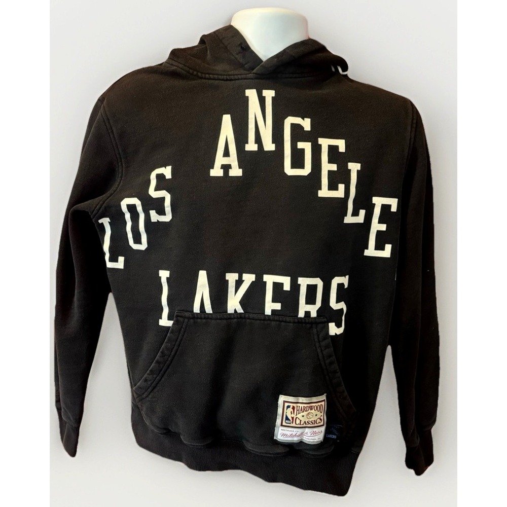 Los Angeles LA Lakers Hoodie Adult M Mitchell & Ness NBA Hardwood Classics Black